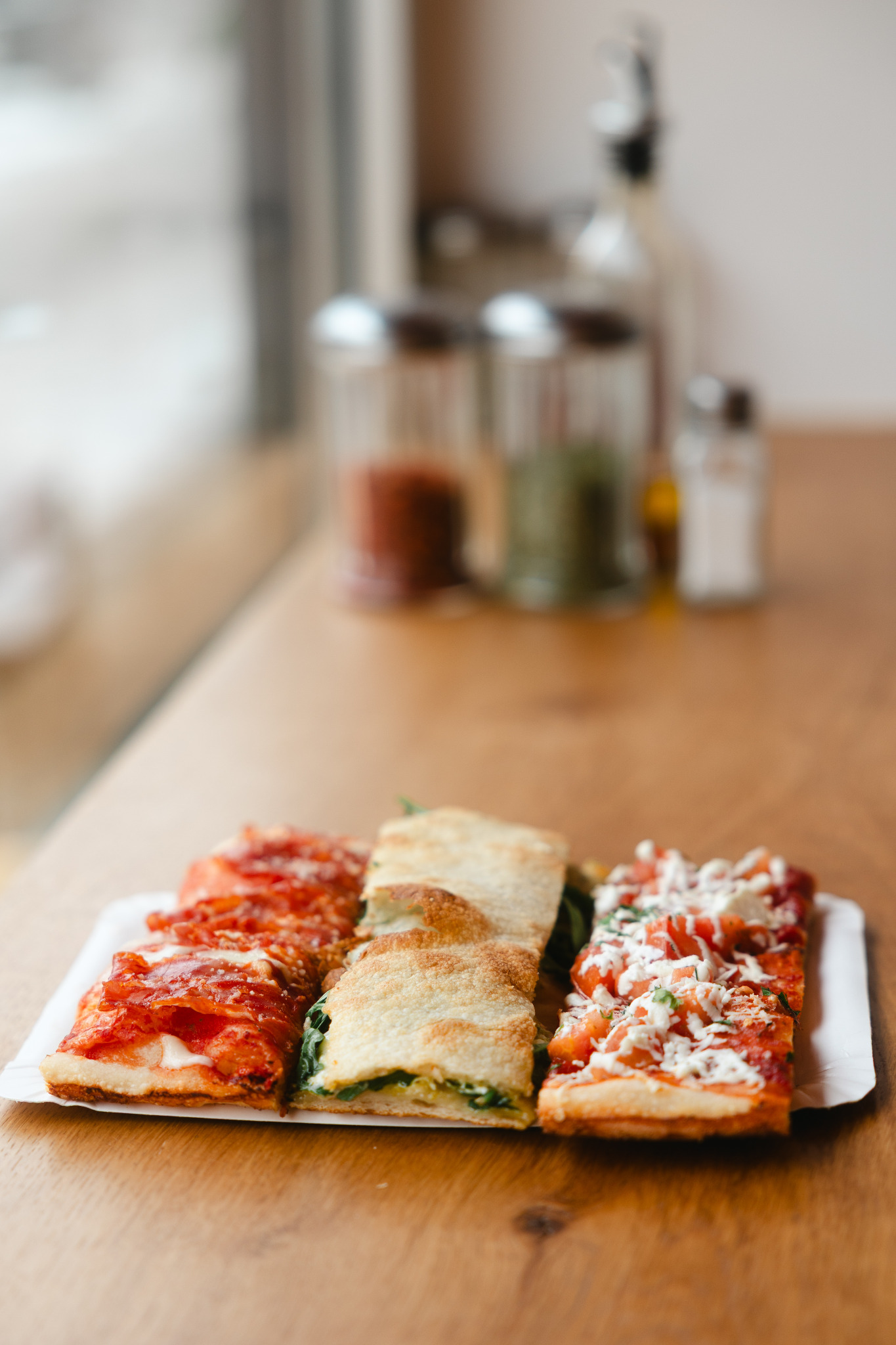 Three Pizzarama flavours served on a plate
